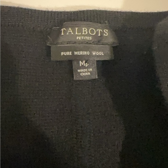 Talbots Black Pure Merino Wool Sweater Dress Medium Petite - Picture 3 of 5